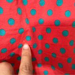 OOTO Red & Teal Polka Dot Ruched Puff Sleeve Dress Size M Size M Photo 5