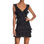 Bardot  Babylon Black Lace-Inset Ruffled Dress Size 6 Small Revolve Photo 2