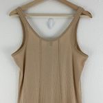 Free People Tan Beige Hook & Eye Drop Needle Rib Venice Sleeveless Tunic Dress Photo 11
