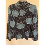 Coldwater Creek Vintage 90s  Jacket Womens Small Teal Floral Glitter Made In USA Photo 9