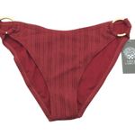 Vince Camuto Swim Red Bikini Bottoms Ring-Accent Hipster Ribbed Women's Size S Photo 2