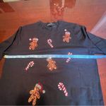 Victoria Harbour Black Christmas Sweater Sequin Gingerbread Candy Cane Size L Size L Photo 6