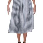 Max Studio  - NWT Hi-Low Hem Linen Blend Striped Skirt Sz M Photo 0