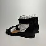 Seychelles  Skipper Braided Leather Low Wedge Sandals in Black Photo 3