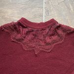 Suzanne Betro Lace Collar Burgundy Sweater Size L/XL NWT Photo 11