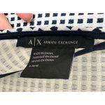 A|X Armani Exchange Women's Navy White Checkered V Neck Cross Back Dress Size Lg Blue Photo 3