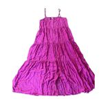 Ralph Lauren Polo Tiered Translucent Cover-Up Maxi Slip Dress Size 14 Hot Pink Photo 2