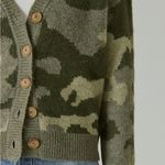 Lucky Brand  Size Small New Super Soft Sweater Cardigan Wool Blend Camo Green M Photo 7