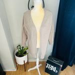 Sweet Romeo  Skull Back Open‎ Long Sleeve Cardigan Sweater, Tan/White, Medium Photo 2