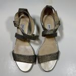 Jimmy Choo  Chiara Glitter Ankle Strap Low Wedge‎ Sandals Womens 8.5 Photo 1