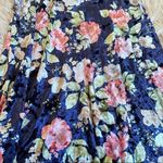 Blue velvet floral sleeveless shift dress Blue Photo 1