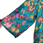 Johnny Was STALLION YENA KIMONO Reversible Silk Colorful Floral Beaded Medium Photo 5