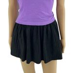 JBCH XS Y2K Black Microfiber Faux Suede Micropleated Micro Mini Skort Skirt Photo 0