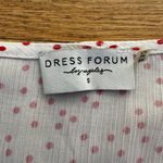 Dress Forum  Tie Front Polka Dot Peplum Top in White & Red Photo 2