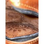 Leather Crossbody Handbag Circular Hand Tooled Handmade‎ Genuine Leather Photo 4