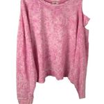 Oversized tie dye sweatshirt cut out shoulder women’s Size Large Pink Photo 4