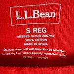 L.L.Bean 100% Cotton Red Navy Blue 3/4 Sleeve Tight Knit Sweater Dress Size S Photo 3