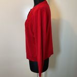 JM Collection 16. Red Petite Button-Front Appliqué Cardigan Size XLP Photo 5