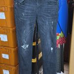 CAbi  Distressed Black Slim Boyfriend Jeans Size 8 Style 3749 Photo 7