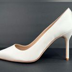 Manolo Blahnik BB 120mm White Satin Sexy Stiletto Heel Pumps Size EU 40.5 Photo 3