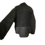 Athleta Women Black Snap Button Zip Pockets Cozy Sherpa Sweatshirt Jacket Size L Photo 11