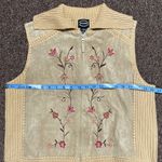 Studio Designers Original Leather Embroidered Vest Size L Tan Size L Photo 6