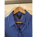 Jones & Co Blue Pinstripe Button Down Shirt Small Photo 2