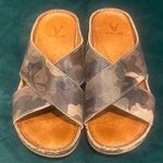 V Italia Camouflage Slide Sandals Brown Size 8 Photo 0