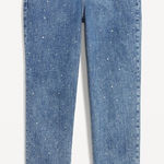 Old Navy NWOT OG Straight Ankle Jeans Studs Diamond Sparkle Size 4 Medium Wash Photo 0