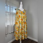 Vintage ‘70s Yellow, Orange & Blue Cap Sleeve V Photo 4