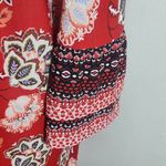 Cato  Red Floral Shift Dress with Bell Sleeves Size Large Wedding Guest Dress Photo 6
