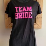 Spencer’s Team Bride Black with Pink Glitter Letters Tshirt Size Large Photo 0