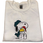 Peanuts Snoopy $ Woodstock Christmas Sweatshirt White Size M Photo 0