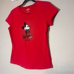 Disney Walt  World Mickey Mouse T-Shirt Glitter Red Size Large Womens Photo 1