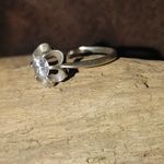 Vtg Avon Sterling Silver 925 Solitaire CZ Ring Size 11Ribbon Floral Engagement Photo 7