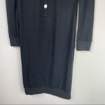 Ermanna Designer Knit Long Sleeve Dress Mother of Pearl Button Back Sz Small Black Photo 11