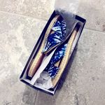 Nine West  Slide Sandals Espadrille Blue Tie Dye Blanche Size 10M New in Box Photo 6