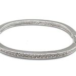 Swavorski Swarovski Silver Tone Metal with Crystals Bezels Oval Bracelet Photo 1