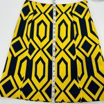 Ralph Lauren Black Label Geometric Cotton Skirt Size 6 Yellow Navy Photo 2