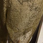 Beach Club New OHS Knit Mesh Metallic Shiny Sheer Net Crop Blouse Long Sleeve Vintage Y2k Knit Chunky Metallic Coverup  Party Photo 3