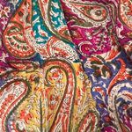 Tolani Silk Ruffled Split V-Neck w/ Ties & 3/4 Flutter Sleeves Paisley Blouse XS Photo 9