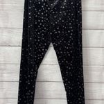 Victoria's Secret Sz L Moon Star Black Silver Velvet Leggings NWT Photo 0