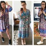 Garden Blue Long Sleeve Bishop Sundress Size M Photo 1