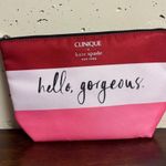 Clinique  X Kate Spade Newyork Pink White Makeup bag Cosmetics hello Gorgeous Photo 0