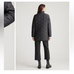 Quince  Featherless Quilted Long Puffer Jacket Womens XL Black Zip Front Photo 11