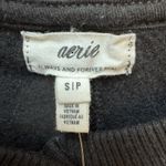 Aerie NWT  Cardi Bomber Womens Small Black Snap Button Up Pockets Oversized Photo 2