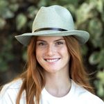 Travaux En Cours Straw Fedora Hat in Sage Size 56 Green Photo 15