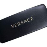Versace  Sunglasses Eyeglasses Black Leather Clamshell Velvet Lining Hard Case Photo 0