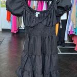 Elegant Black Puff Sleeve Dress Size M Photo 0