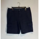 Well Worn  Women's High Rise Cargo Bermuda Short Navy Blue Size 16 New Photo 1